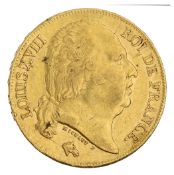 1818 - 20 Francs A - Louis XVIII - Bare head