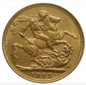 1902 - Full Gold Sovereign - King Edwards VII - London