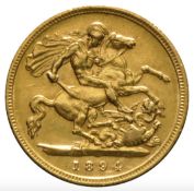1894 - Half Sovereign - Victoria Old Head - London