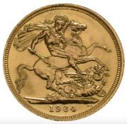 1964 - Full Gold Sovereign - Elizebeth Young Head - London