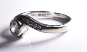Diamond Swirl Engagement ring