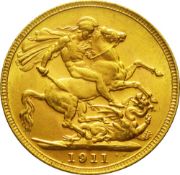 1911 - Gold Half Sovereign - King George V, London -1911 F