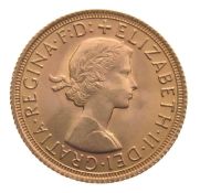 1964 gold sovereign - queen elizebeth II - Young head - London