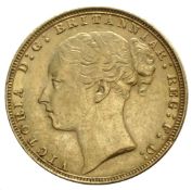 1884 gold sovereign - queen victoria young head - London