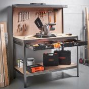 (V99) Workbench with Pegboard Ideal for sheds and garages Powder coating finish which makes i...