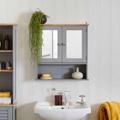 (V194) Shrewsbury Mirrored Cabinet Double mirrored doors brighten your bathroom thanks to thei...