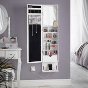 (V98) White LED Wall Mounted Armoire Stylishly store your makeup, jewellery and hair accessori...