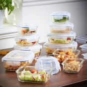 (V135) 12pc Glass Container Storage Set 12 piece glass container set with lids - perfect for s...