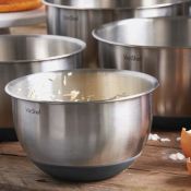 (V56) Grey 5 Piece Mixing Bowl Set High quality grade #201 Stainless Steel bowls in 5 sizes - ...