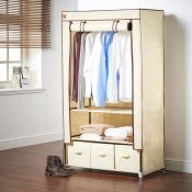(V215) Canvas Effect Wardrobe with Drawers Practical, durable and stylish, this premium qualit...
