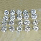 Set of 20 - 0.80 ct. Round Brilliant Diamonds UNTREATED