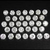 Set of 33 - 0.66 ct. Round Brilliant Diamonds UNTREATED