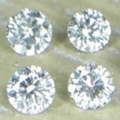 Set of 4 - 0.60 ct. Round Brilliant Diamonds UNTREATED
