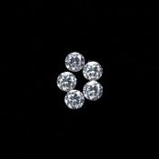 Set of 5 - 0.45 ct. Round Brilliant Diamonds - G-H