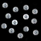 Set of 13 - 0.26 ct. Round Brilliant Diamonds UNTREATED