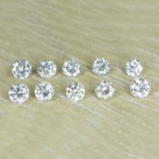 Set of 10 - 0.70ct. Round Brilliant Diamonds G-H / SI-I