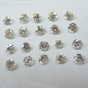 Set of 20 - 0.20 ct. Round Brilliant Diamonds UNTREATED