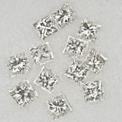 Set of 12 - 0.48 ct. Princess cut Diamonds - UNTREATED