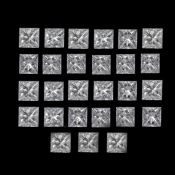 Set of 27 - 0.54 ct. Princess cut Diamonds - UNTREATED