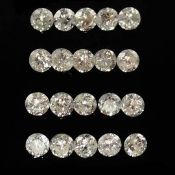 Set of 20 - 1.00 ct. Round Brilliant Diamonds UNTREATED