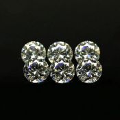 Set of 6 - 0.60 ct. Round Brilliant Diamonds Untreated