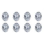 Set of 8 - 0.40 ct. Oval cut Diamonds - UNTREATED