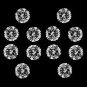 Set of 12 - 0.48 ct. Round Brilliant Diamonds UNTREATED