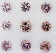 Set of 9 - 0.18 ct. Light Pink Diamonds UNTREATED