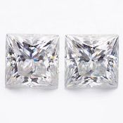 0.40 ct. Pair of Princess cut Diamonds - G-H UNTREATED