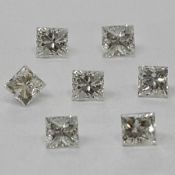 Set of 7 - 0.45 ct. Princess cut Diamonds - UNTREATED