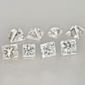 Set of 8 - 0.56 ct. Princess cut Diamonds - UNTREATED