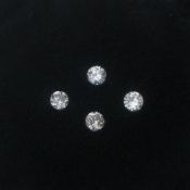 Set of 4 - 0.20 ct. Round Brilliant Diamonds UNTREATED