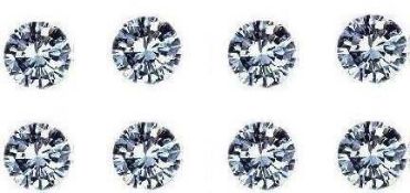 Set of 8 - 0.48 ct. Round Brilliant Diamonds UNTREATED