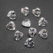 Set of 10 - 1.00 ct. Heart Shape Diamonds - UNTREATED