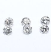 Set of 6 - 0.30 ct. Round Brilliant Diamonds UNTREATED