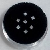 Set of 7 - 0.35 ct. Princess cut Diamonds - UNTREATED