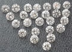 Set of 25 - 1.25 ct. Diamond Lot J-K / SI-I UNTREATED