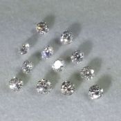 Set of 12 - 0.24 ct. Round Brilliant Diamonds UNTREATED