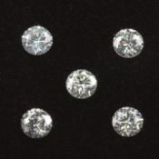 Set of 5 - 0.35 ct. Round Brilliant Diamonds UNTREATED