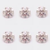 Set of 6 - 0.12 ct. Light Pink Diamond Lot - UNTREATED