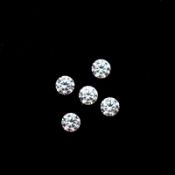 Set of 5 - 0.40ct. Round Brilliant Diamonds - UNTREATED