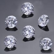 Set of 6 - 0.42 ct. Round Brilliant Diamonds G-H / SI-I