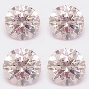 Set of 4 - 0.12 ct. Light Pink Diamonds UNTREATED