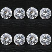 Set of 8 - 0.40 ct. Round Brilliant Diamonds UNTREATED