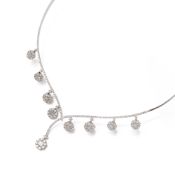 18k White Gold Diamond Drop Necklace