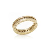 Bulgari 18k Yellow Gold Diamond B.Zero 1 Ring