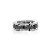 Chanel 18k White Gold Black Ceramic Flexible Ultra Ring