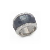 Stephen Webster 18k White Gold Hematite & Diamond Jelly Bean Ring