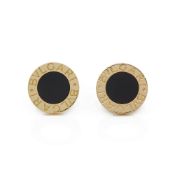 Bulgari 18k Yellow Gold Onyx Cufflinks