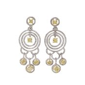 Graff Diamonds 18k White Gold Fancy Yellow & White Diamond Dress Earrings
